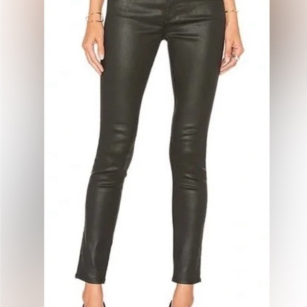 AG Adriano Goldschmied Shiny Black Ankle Jeans